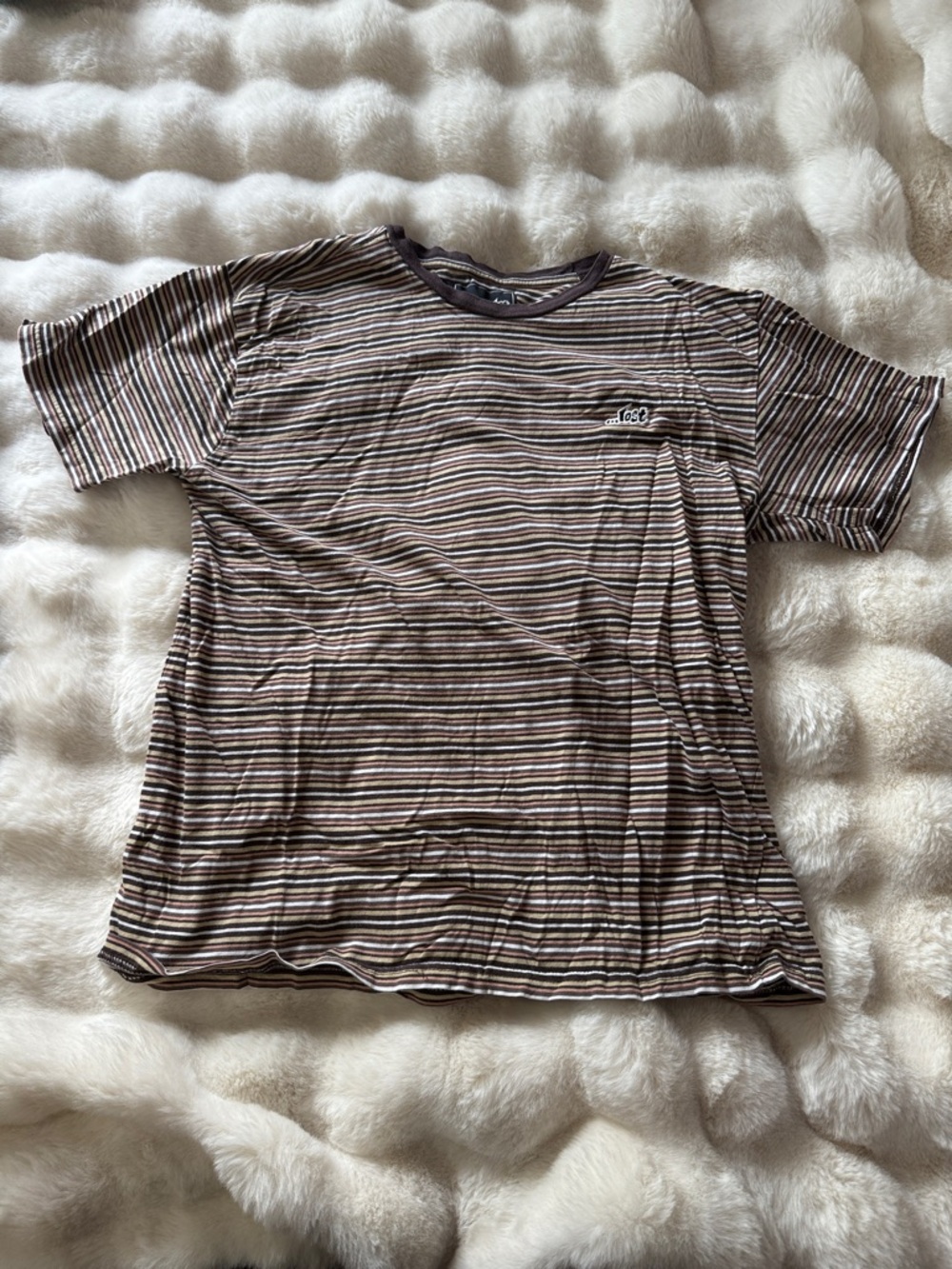 Striped Pocket Tee — Brown Multi